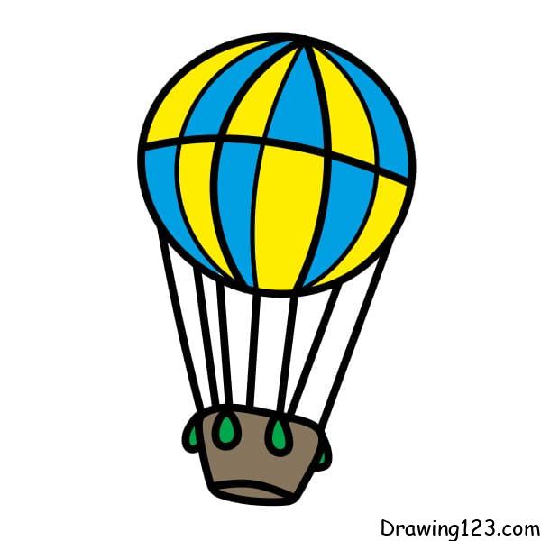 Drawing-hot-air-balloon-step-7