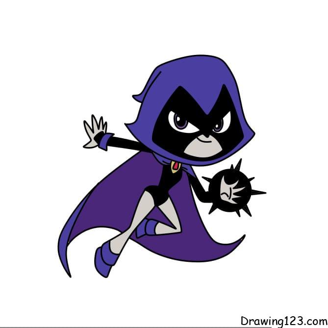 drawing-Raven-character-step-9