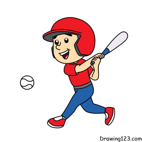 Drawing-Baseball-Player-step-9-1 イラスト