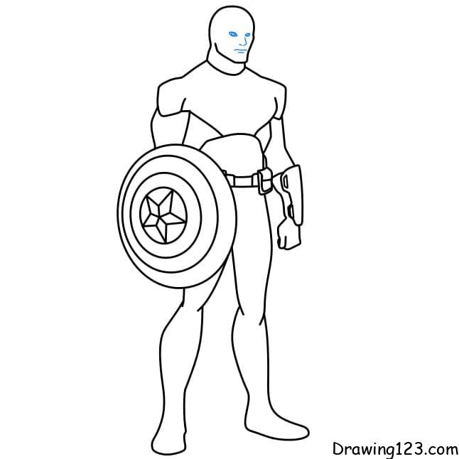 Captain America Drawing Chris Evans Digital Art Superhero - Etsy Australia-saigonsouth.com.vn