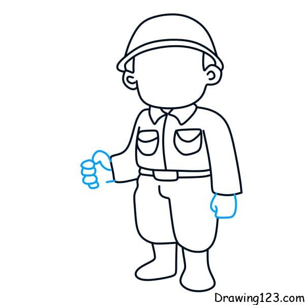 How to Draw a Soldier - Easy Drawing Art