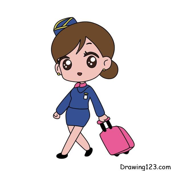 Drawing-a-flight-attendant-step-11