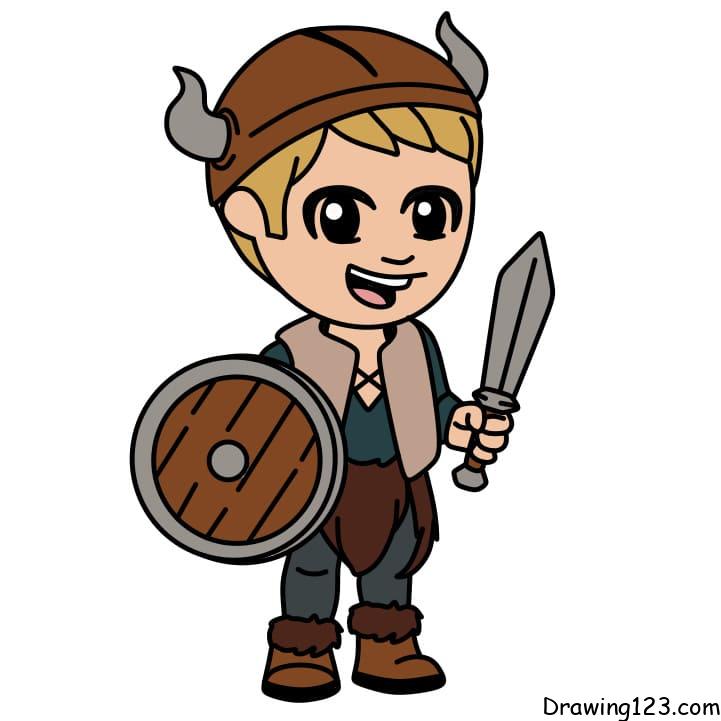 drawing-a-viking-warrior-step-12
