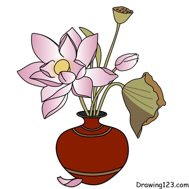 drawing-lotus-flower-step-12