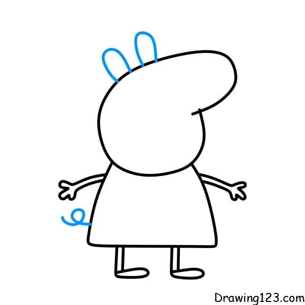 Easy Drawing Peppa Pig, HD Png Download - kindpng-saigonsouth.com.vn