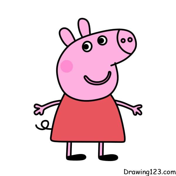 Drawing-Peppa-pig-step-7