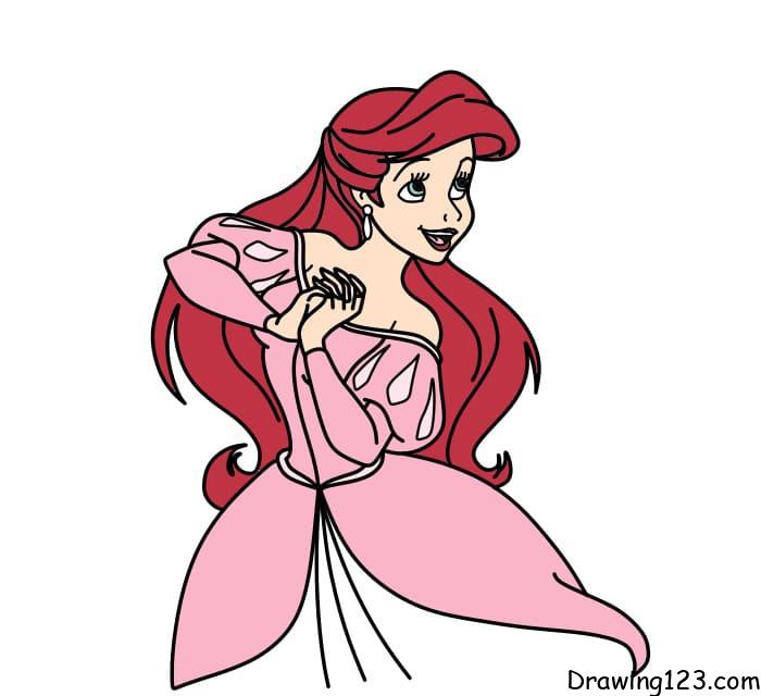 Drawing-the-mermaid-Ariel-Step-9