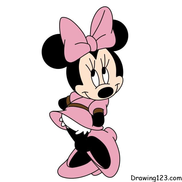 How to draw a Minnie Mouse Step by Step