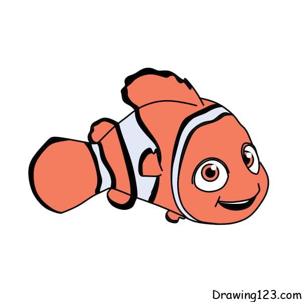 drawing Nemo fish step 8