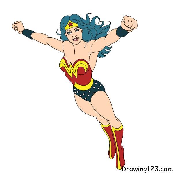 How-to-draw-Wonder-Woman-step-13