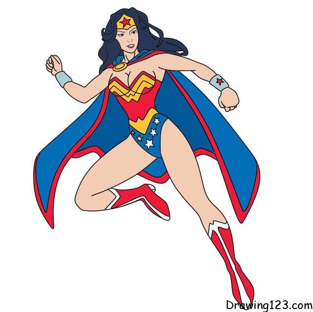 How-to-draw-Wonder-Woman-step-14