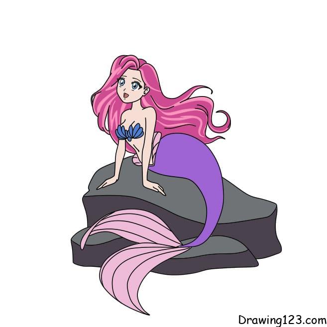 Learn How to Draw Noel in Mermaid from Mermaid Melody Mermaid Melody Step  by Step  Drawing Tutorials