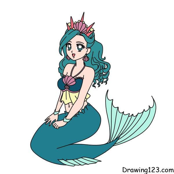 How-to-draw-a-mermaid-step-15