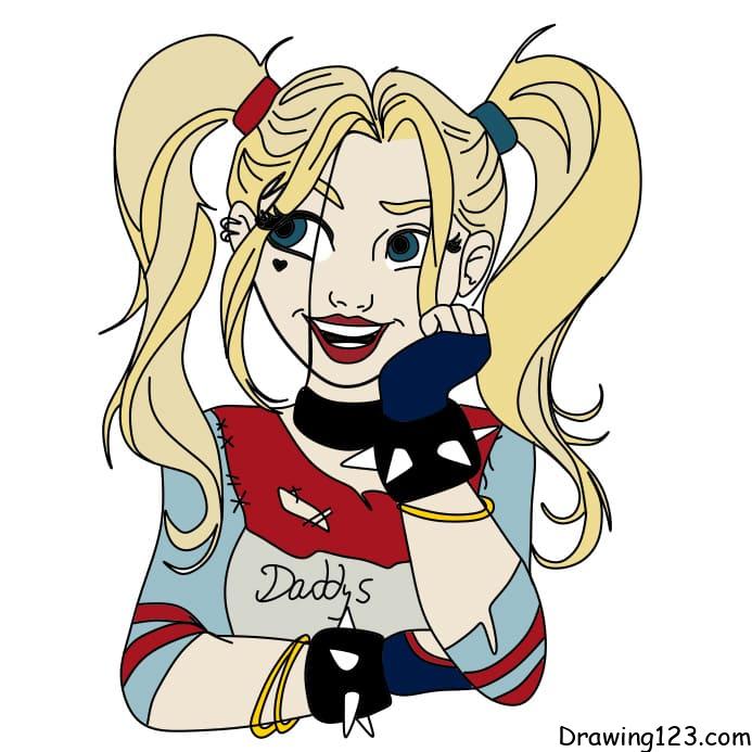 Line Art Harley Quinn Drawing Sketch PNG, Clipart, Angle, Arm, Black, Black  And White, Cartoon Free