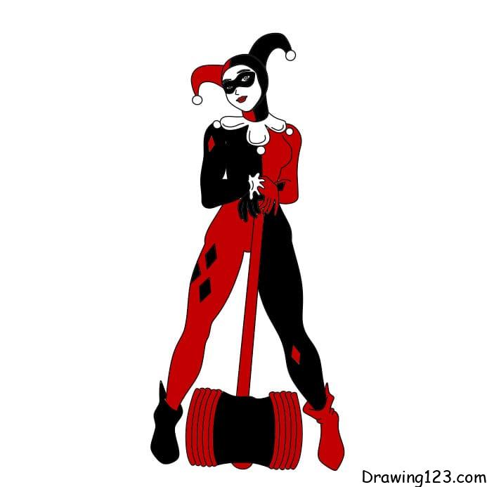 how-to-draw-Harley-Quinn-step-12-2