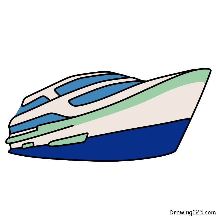 HOW TO DRAW A SPEED BOAT EASY 