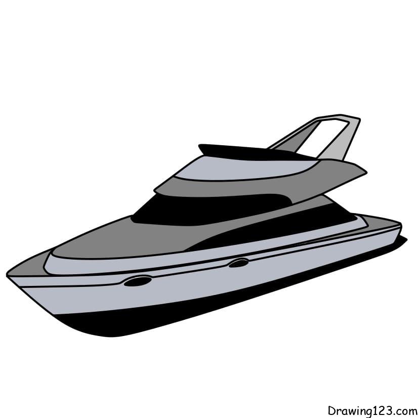 Speed boat drawing easily/ How to draw speed boat step by step