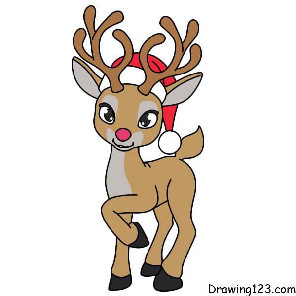 How-to-draw-reindeer-step-10-2 イラスト