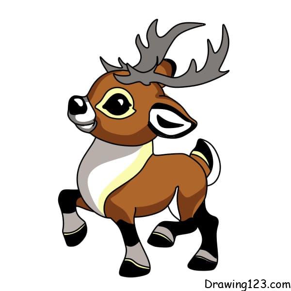 How to draw reindeer step 11