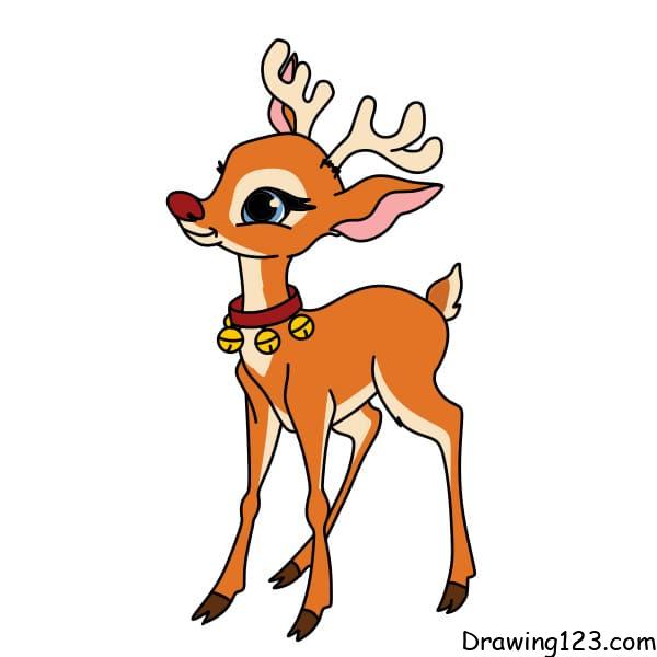 How-to-draw-reindeer-step-12 イラスト