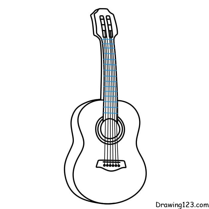 how to draw guitar step 7