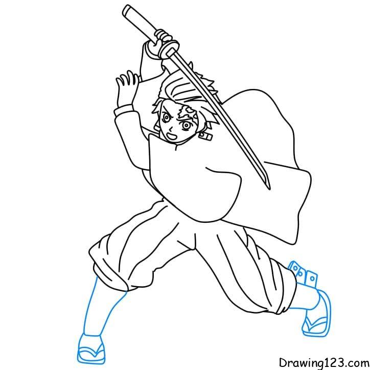 Tanjiro Drawing Tutorial - How to draw Tanjiro step by step