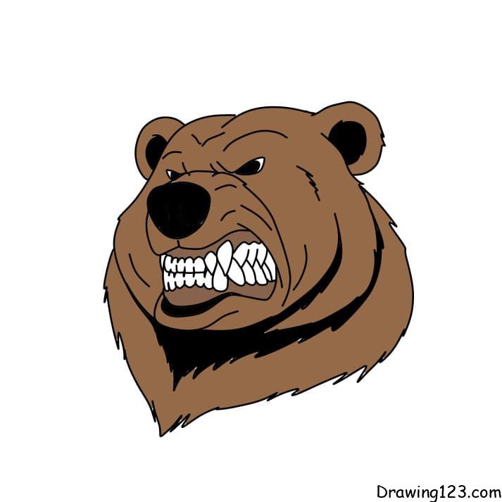 How-to-draw-a-bear-step-10-1 イラスト