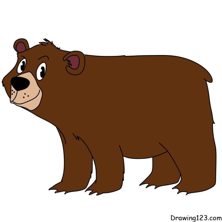Pисунки How-to-draw-a-bear-step-9-1