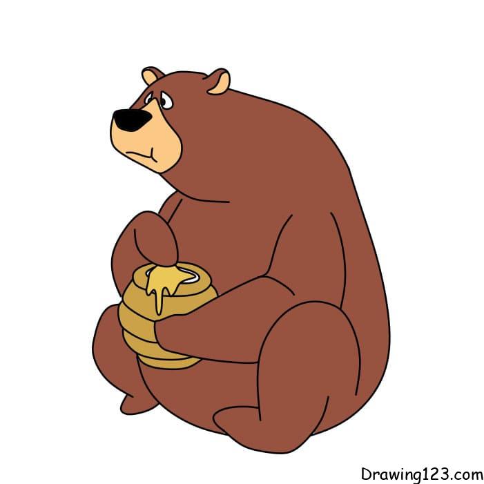 Pисунки How-to-draw-a-bear-step-9-3
