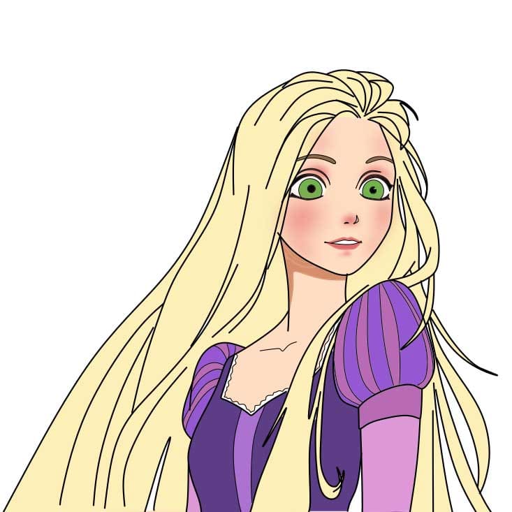 How-to-draw-a-rattan-hair-princess-Step-9-2
