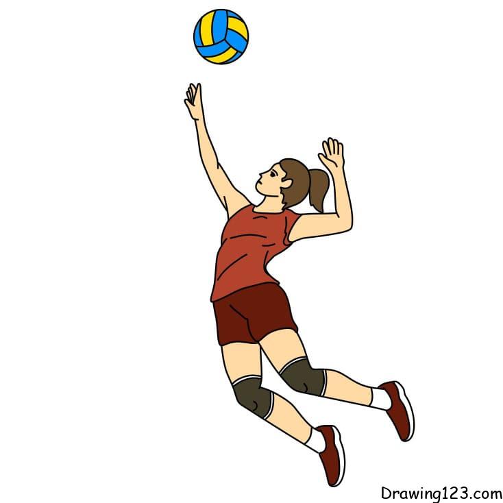 How-to-draw-volleyball-Step-11