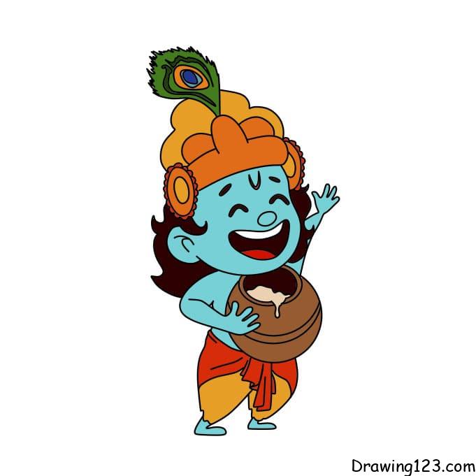 Lord ganesha head with lotus drawing - indian Vector Image