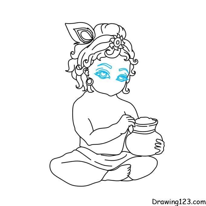 Aggregate 72+ cute baby krishna sketch - in.eteachers