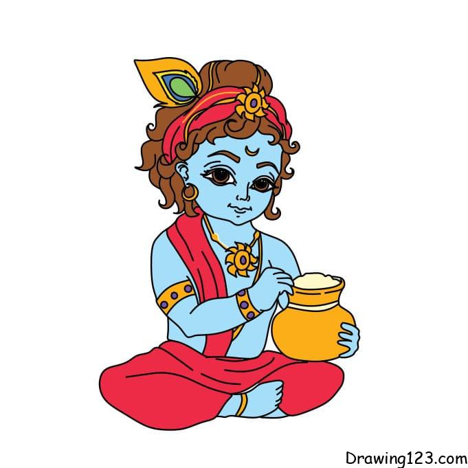 how-to-draw-Lord-Krishna-step-15-1