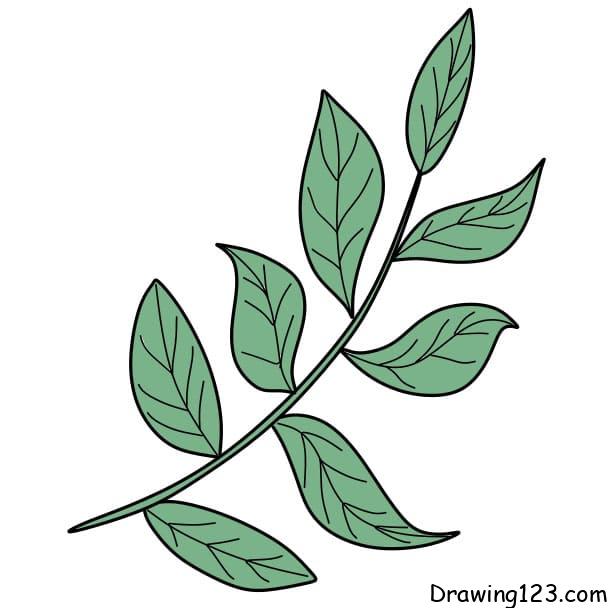 how to draw a leaf step 4 4