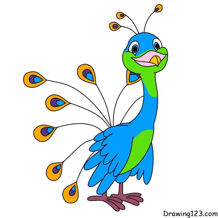 25 Easy Peacock Drawing Ideas - How to Draw Peacock-saigonsouth.com.vn