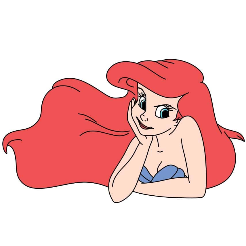 How-to-Draw-Mermaid-Ariel-Step-8-4