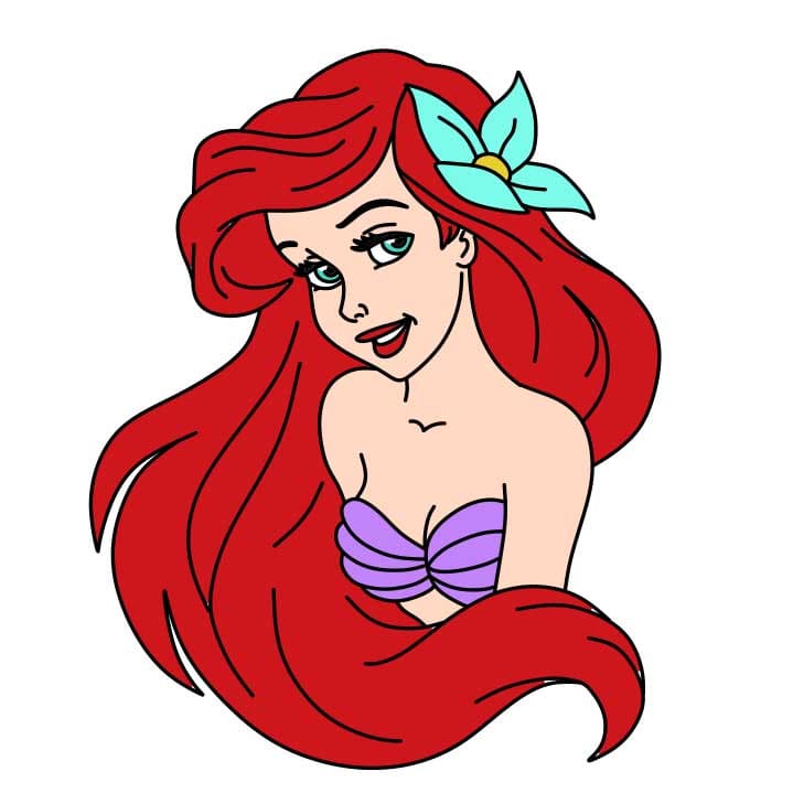 How-to-Draw-Mermaid-Ariel-Step-8