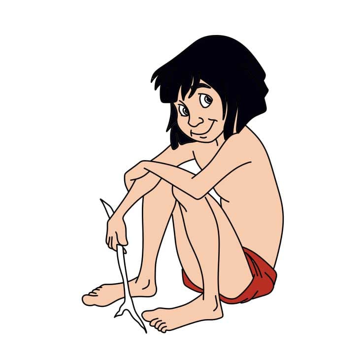 How-to-draw-Mowgli-Step-9