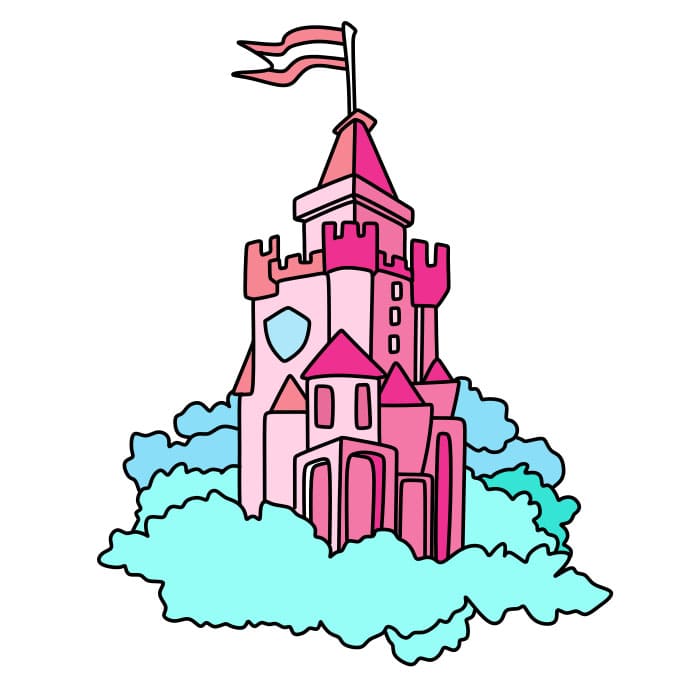 How-to-draw-a-castle-Step-11