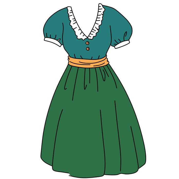 Easy Dress Outline Art PNG Transparent Images Free Download | Vector Files  | Pngtree