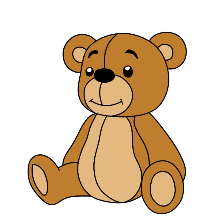 How to Draw a Christmas Teddy Bear Tutorial and Coloring Page-saigonsouth.com.vn